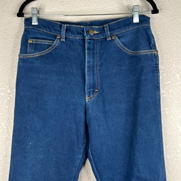 Lee Wide Leg Distressed Hem Dark Wash Jeans Size 10 - Picture 2 of 8